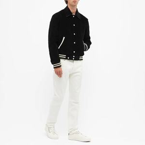 Hombres al por mayor de algodón con botones de cuello marinero deporte Letterman béisbol Varsity Lana Cardura chaqueta - Product Image 2