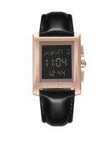 Azan — montre étanche pour musulmanes, en acier inoxydable, azan, alfajur, numérique, carré, rectangle, prière, qibla compas