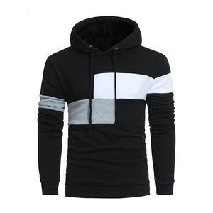 Men Pullover <b>Cooler</b> Block Hoodie Customized Logo Printing for Men Solid Color Different Style Cotton Fabric Men Pullover Hoodies - Product Image 1