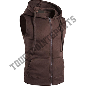 เสื้อมีฮู๊ดแขนกุดสำหรับผู้ชาย,เสื้อผ้าแฟชั่นแบบกำหนดเองได้ขายส่งสำหรับใส่ไปยิม - Product Image 4