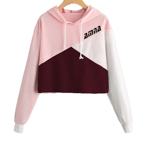 Sudadera corta con capucha para mujer, de calidad superior, Color negro, diseño a rayas, longitud corta - Product Image 6