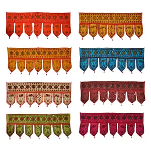 Tapeçaria boêmio indiano para porta/valância de janela, mistura, tribal, boho, vintage, espelho toran