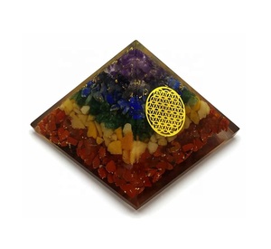 Cristaux de Guérison Spirituelle Incroyable Orgonite Pierre à sept Chakras Pyramide Orgone: Orgonite Pyramide de Protection EMF - Product Image 3