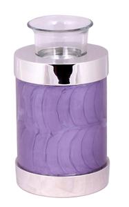 Urna de cremación de color púrpura claro y plateado para cenizas Niño Funeral Memorial Tealight Vela Urna Mascota o humano - Product Image 2