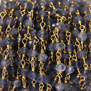 Iolite ลูกปัดอัญมณี925เงินสเตอร์ลิงลูกประคำสร้อยคอแฟชั่นสำหรับวันครบรอบแต่งงานหรือปาร์ตี้สำหรับผู้หญิง - Product Image 4