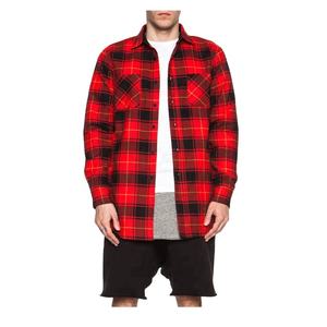 Fabricant en gros de chemises en flanelle de coton tricotées personnalisées, col montant, unisexe, manches longues, style urbain, OEM - Product Image 1