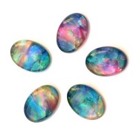 Nouvel Arrivage Cabochon en Coquille d'Abalone Naturelle et Quartz, 12x16mm, Coupe Ovale Lisse, Dos Plat, Poli, Multicolore, Troisième Pierre Précieuse Non Sertie