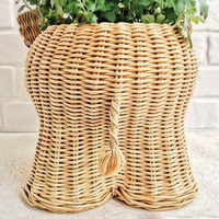 Panier de rangement et pot de fleurs en rotin écologique Viettime Craft en forme d'éléphant – Cadeau idéal du Vietnam (vente en gros)