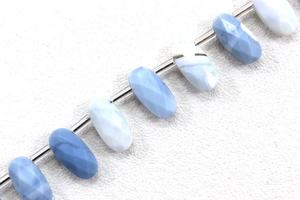 Cuentas de Briolette con forma de ópalo para fabricación de joyas, piedras preciosas naturales de ópalo azul, 14 piezas - Product Image 3