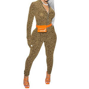 จั๊มสูทคอเต่าสำหรับผู้หญิง, จั๊มสูทแขนยาวฟิตเนสเข้ารูปมีซิปสำหรับวิ่งสไตล์ลำลองสีฟ้าฤดูหนาว2021 - Product Image 3