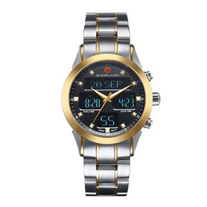 Alazan islamique Alasr musulman Azan temps Alfajr acier inoxydable prière Qibla <span class=keywords><strong>boussole</strong></span> étanche <span class=keywords><strong>Kaaba</strong></span> Led Lcd horloge montres - Product Image 4