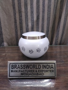 โกศใส่ศพสำหรับสัตว์เลี้ยงสีน้ำตาลอะลูมิเนียมอุปกรณ์งานศพ brassworld อินเดีย - Product Image 4