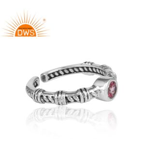 Attractive Pink Topaz Gemstone Ring Jewelry Manufacturer Vintage Style Handmade 925 Sterling Silver Ring - Product Image 3