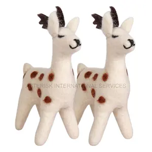 斑点鹿毛绒玩具毛绒动物-定制新圣诞礼物可爱毛毡儿童鹿毛绒玩具-批发毛毡娃娃