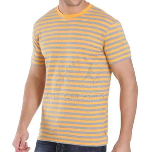 Camisetas a rayas hechas a medida para hombre, Camiseta 100% de algodón de gran tamaño - Product Image 2