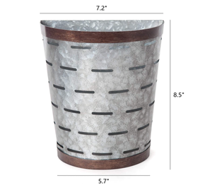 Jardinière murale en métal galvanisé seau Olive 2 ensembles jardinières murales suspendues de Style ferme - Product Image 1