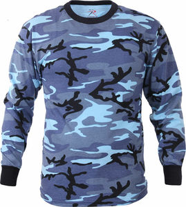 T-shirt à manches longues pour homme, design camouflage, t-shirt pour homme, matière coton et polyester, tissu de haute qualité, col rond - Product Image 3