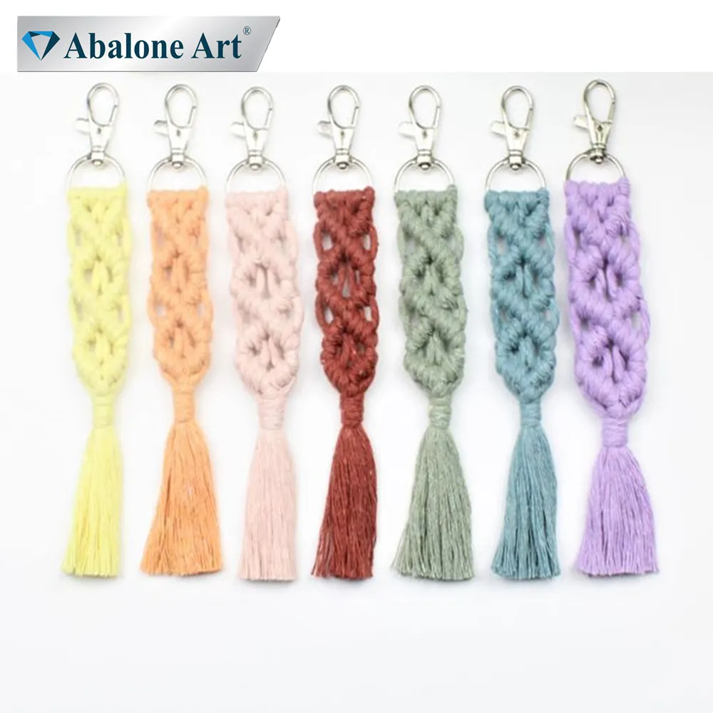 Porte-clés en macramé coloré, artisanal, pour femmes et filles, nouvelle collection 2018