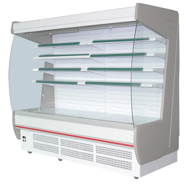 Customizable Refrigerator Equipment Open Type Multi-layer Air Curtain Chest Display Cooler Freezer With Casters