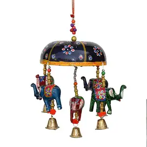 Hand Made Rajasthani Paper mach Elephant Umbrella toran and Door Hanging for Home and Gifting parasol door hang ethnic art