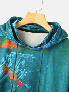 Gouttes d'encre Effet Sublimation Imprimer Long Pull À Capuche Perte Fit Styles Arabes Femmes Polaire Écologique Haute Qualité À Capuche - Product Image 4