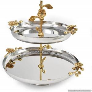 Nuevo plato ovalado de lujo de acero inoxidable con asa de transporte Color dorado con color blanco Plato ovalado Cuencos para servir a un precio razonable - Product Image 5