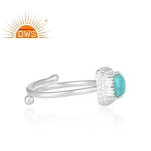 Arizona แหวนพลอยเทอร์ควอยซ์เครื่องประดับเงินแท้925แหวนปรับผู้ค้าส่ง - Product Image 3