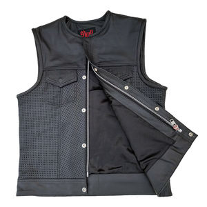 Gilet de motard en cuir véritable, Gilet personnalisé en cuir véritable pour moto - Product Image 5