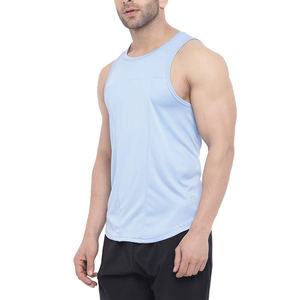 2022 Men's XL Casual Fitness Tank <b>Top</b> Quick Dry Gym Vest Made Polyester <b>Mesh</b> Breathable Knitted Plain Gym Wear Hot Selling - Product Image 4
