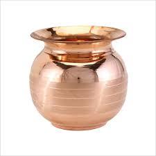 งานแฮนด์เมดทำจากทองแดงบริสุทธิ์ Kalash/Lota ดีไซน์โค้งมนและโค้งมนสำหรับ Diwali, Pooja,เทศกาล-ของตกแต่งบ้าน - Product Image 3