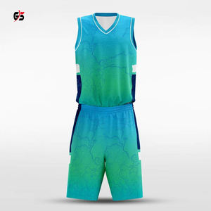 Dernier Uniforme de Basket-Ball Unisexe Col en V Sans Manches Maillot De Sport Shorts Ensemble 100% Polyester Personnalisé Sublimation Imprimé OEM - Product Image 3
