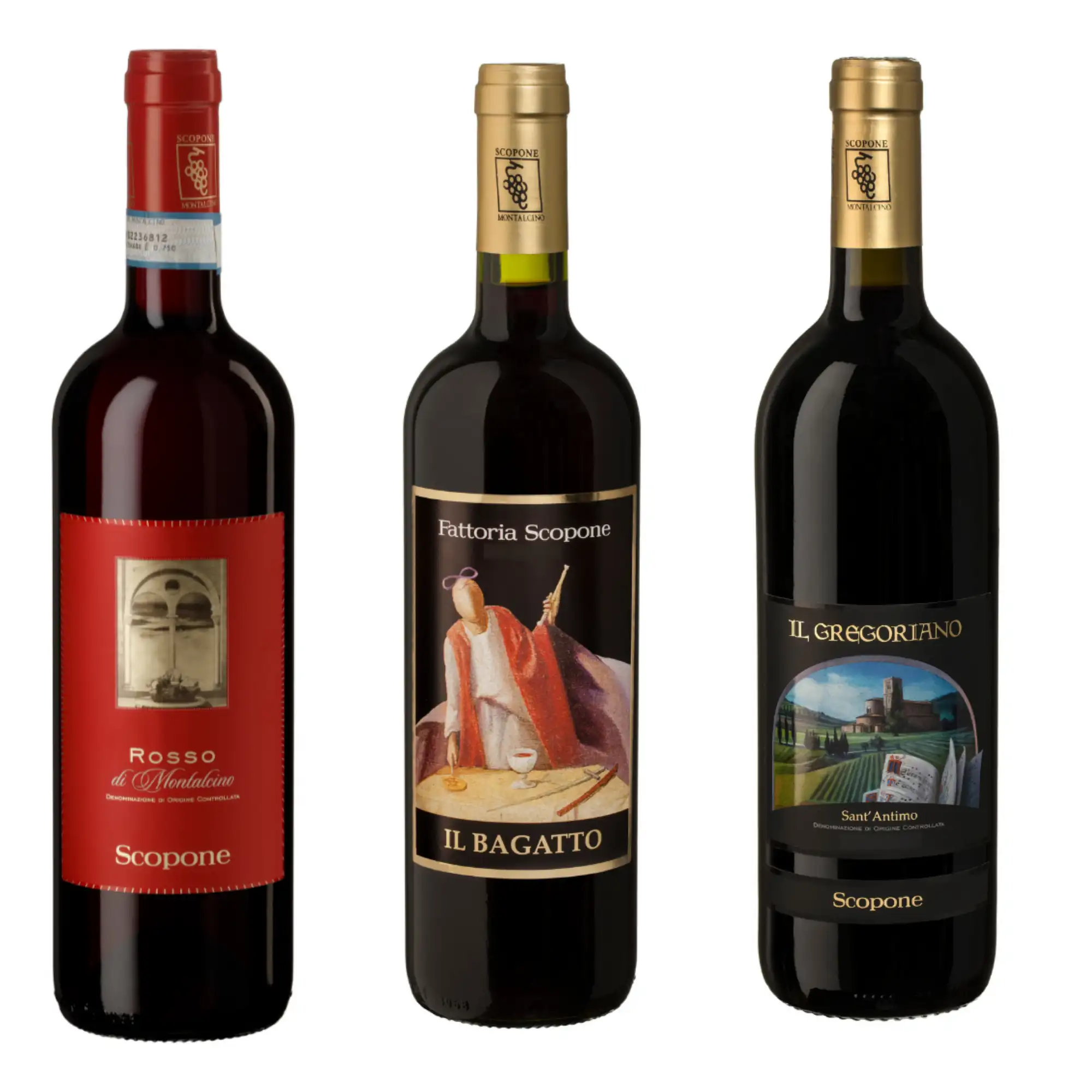 उच्च गुणवत्ता इतालवी लाल शराब सेट 3 शराब की बोतलें igt gregoriano और रोसो मादक पेय टेबल मदिरा