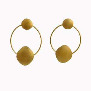 Boucles d'oreilles tendance en laiton plaqué or pour filles et femmes, nouvelle collection - Product Image 1
