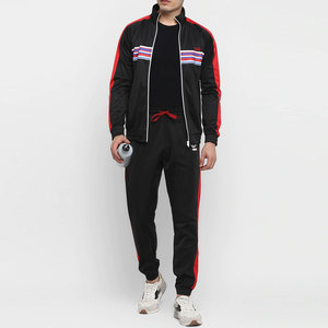 Wholesale Men's Sweat Suits Sportswear Zip Up Stripped Hoodies With Skinny Joggers Tracksuit set - Product Image 2