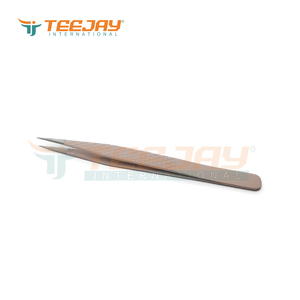 Pinza de extensión de pestañas rectas con recubrimiento de polvo rosa para bebé, 12cm, con agarre de diamante, Punta ultrafina, Etiqueta Privada, gran oferta - Product Image 2