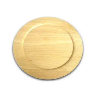 Best single piece wooden charging plate natural wood color restaurant dinnerware tableware wooden charging plate