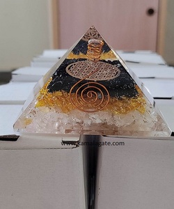 Wholesale Natural Black Tourmaline Citrine &amp; Crystal Orgone <strong>Pyramid</strong> with <strong>Copper</strong> Metal Agate Gemstone Orgonite Pattern for <strong>Sale</strong>
