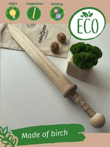 Russian Craftsmen <b>Wooden</b> <b>Sword</b> Educational <b>Wooden</b> Toy for Children Souvenir <b>Sword</b> - Product Image 2