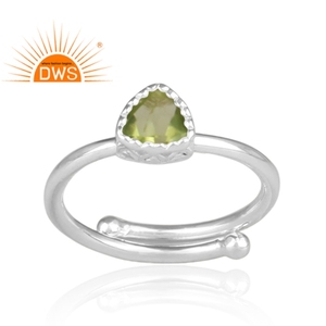 Fine 925เงินสเตอร์ลิงสามเหลี่ยมตัด Peridot แหวนพลอยเครื่องประดับผู้ค้าส่งเครื่องประดับสตรี - Product Image 2