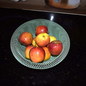Handmade Green Iron <b>Wire</b> Metal Eco-Friendly Round Bowl for Kitchen Use Fruit Vegetable <b>Storage</b> <b>Basket</b> Mesh Style - Product Image 3
