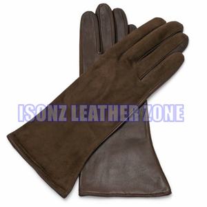 Guantes Unisex de Cuero Marrón ISONZ, Personalizados, de Piel de Ciervo y Cordero, Estilo Liso, Hasta la Muñeca, para Uso en Exteriores y Moda, Aptos para las Cuatro Estaciones - Product Image 3