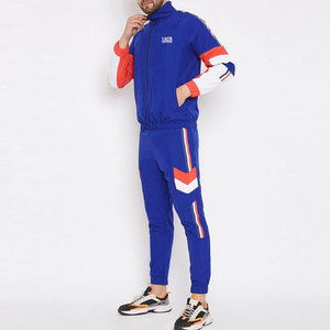 Men's Zipper Sweat Shirt Ribbing on cuffs and hem With Matching Track Pants Sweat Suits Set - Product Image 3