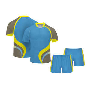Custom Heat-Transfer Printed Rugby Teamwear Set Red Black White Breathable Comfort Jersey Shorts Size Options Logo Design - Product Image 3