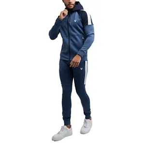 Pakaian olahraga pria 2023 baju olahraga kualitas pas badan Logo kustom setelan training Jogger kosong