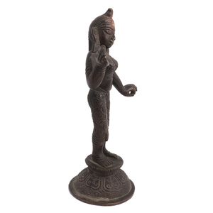 งานประติมากรรมรูปปั้นราดา รานี วิรินดาวาน ฐานดอกบัวเต้นรำ ทำด้วยมือจากทองเหลืองโบราณ ของตกแต่งบ้าน ของขวัญ - Product Image 5