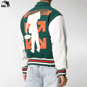 Veste de baseball d'hiver personnalisée avec logo, position du logo sur le devant, 100% laine, design réversible, service OEM, coupe-vent - Product Image 4