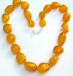 Buy Online Healing Yellow Onyx Tumbled Stone Necklace - Product Image 1