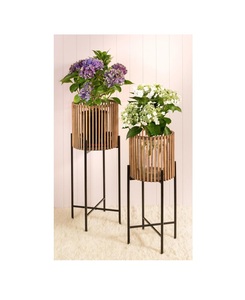 Planteur de grande taille, conteneur métallique, couleur galvanisé, décoration de jardin - Product Image 1