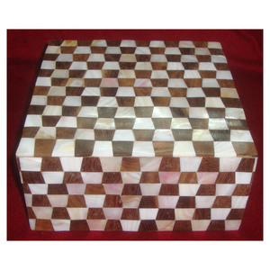 Caja de joyería con diseño de incrustación de hueso de perla, el mejor precio - Product Image 1