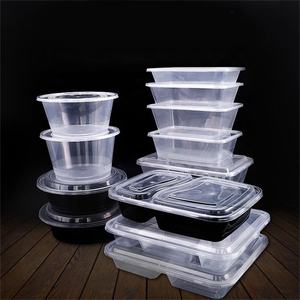 BPA משלוח חד פעמי פלסטיק שחור 2 תא אטום מקפיא בטוח Takeaway הצהריים תיבה - Product Image 6